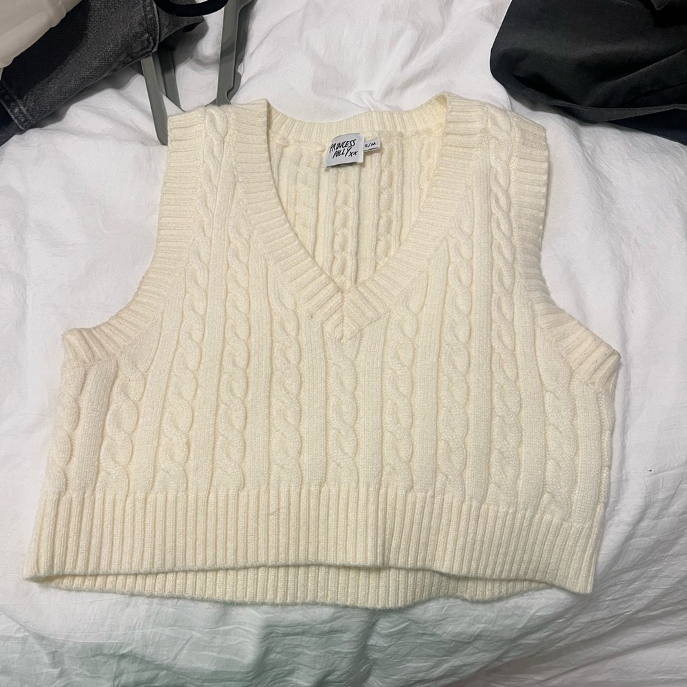 Princess Polly cream knit vest
